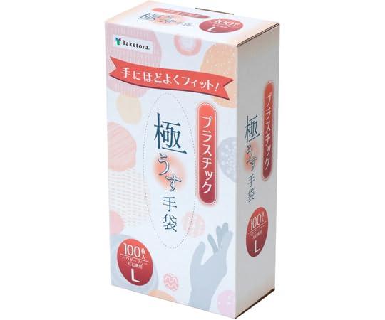 Taketora Plastic Gloves 100 Powder-Free L 1 Box (100 pieces)