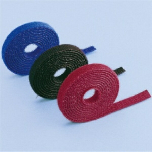 Sanwa Supply Cable Ties (Velcro) Free Cut Blue, Black, Red, Yellow 1 each