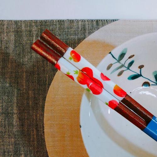 ISHI-DA Japanese-made Chopsticks Hexagonal Tomato 23cm 11617 Red