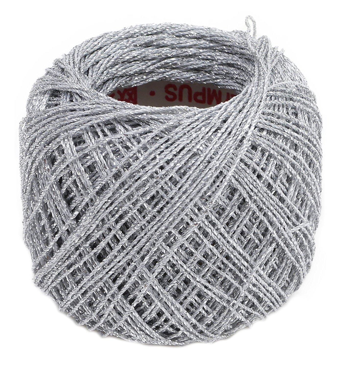 Olimpas Silk Tatting Lace Thread Lame Lace Thread Col. T401 Silver Tone Approx. 40m