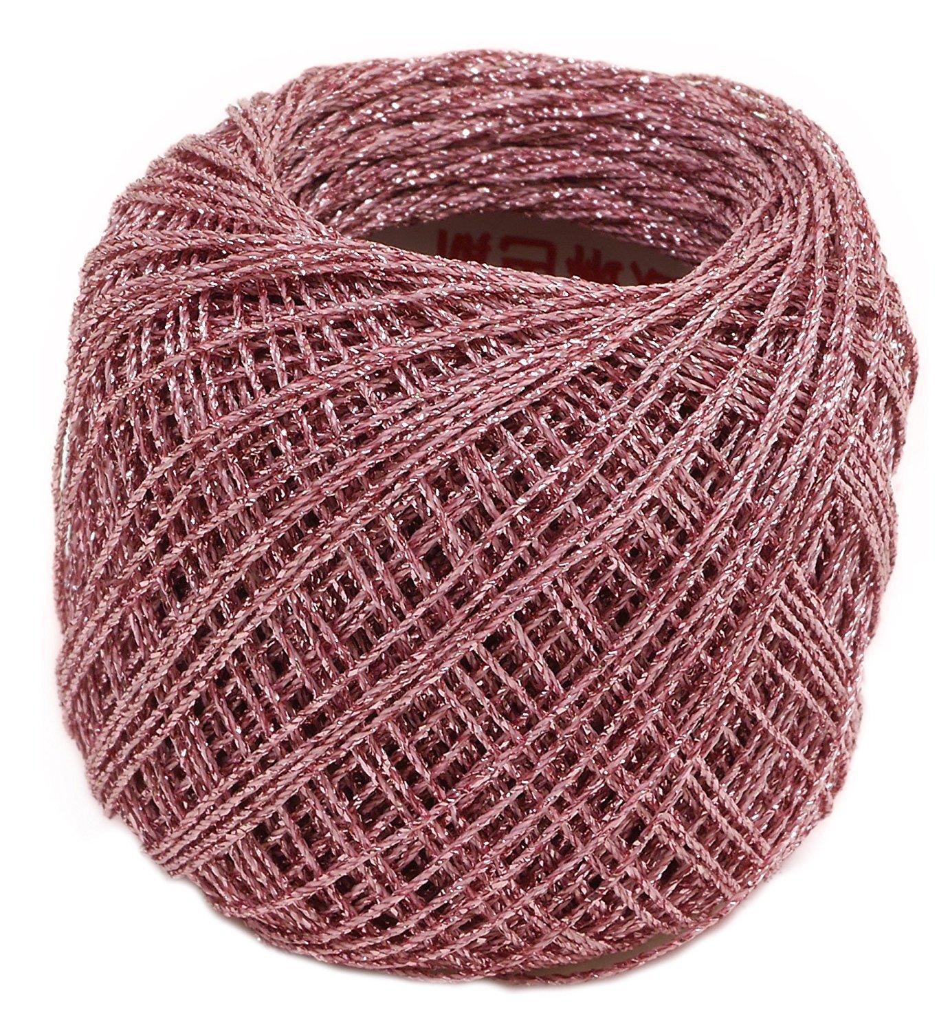 Olimpas Silk Tatting Lace Thread Lame Lace Thread Col. T403 Pink Tone Approx. 40m