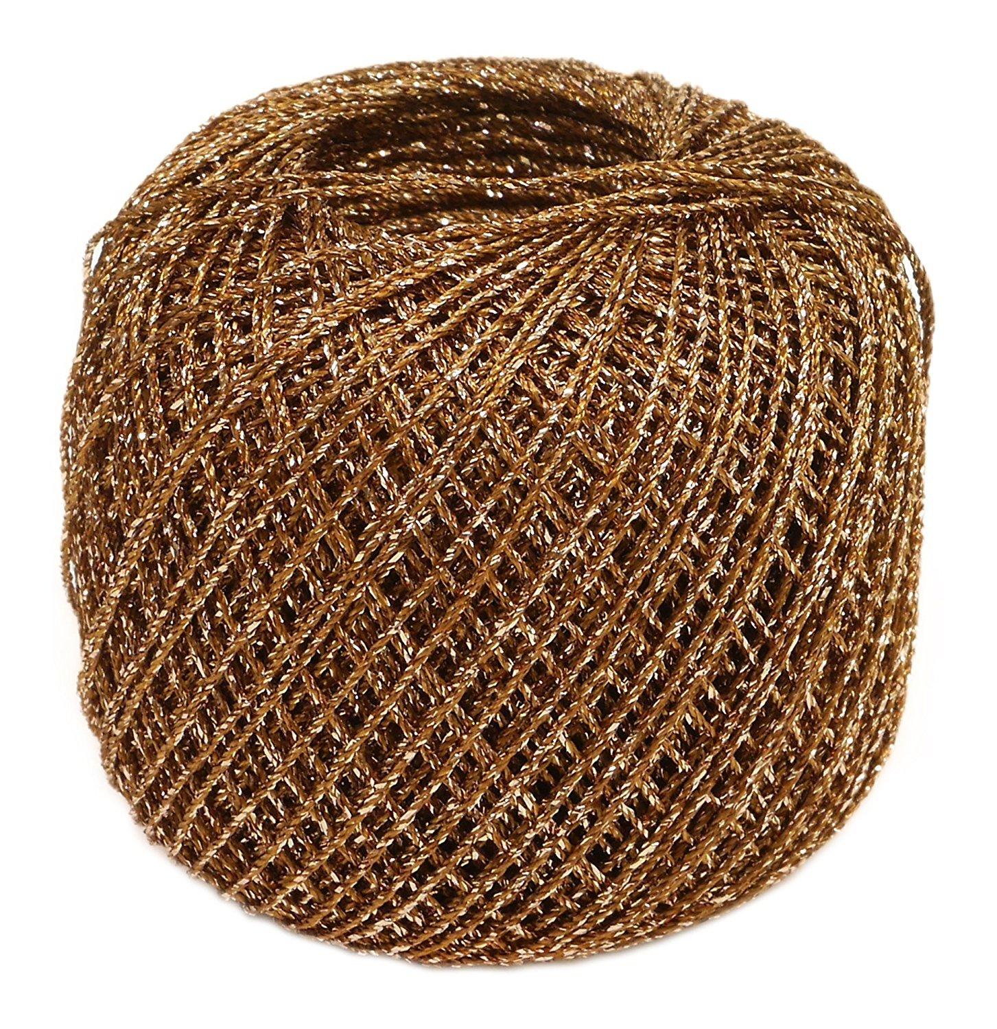 Olimpas Silk Tatting Lace Thread Lame Lace Thread Col.T408 Bronze Tone Approx. 40m