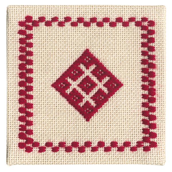 Olimpas Silk Kogin Stitching Kit Coaster (Red) 18