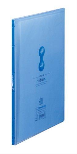 King Jim Clear File Hiktas Transparent Side-In 20-Pocket A4 Vertical Blue 7187T-B