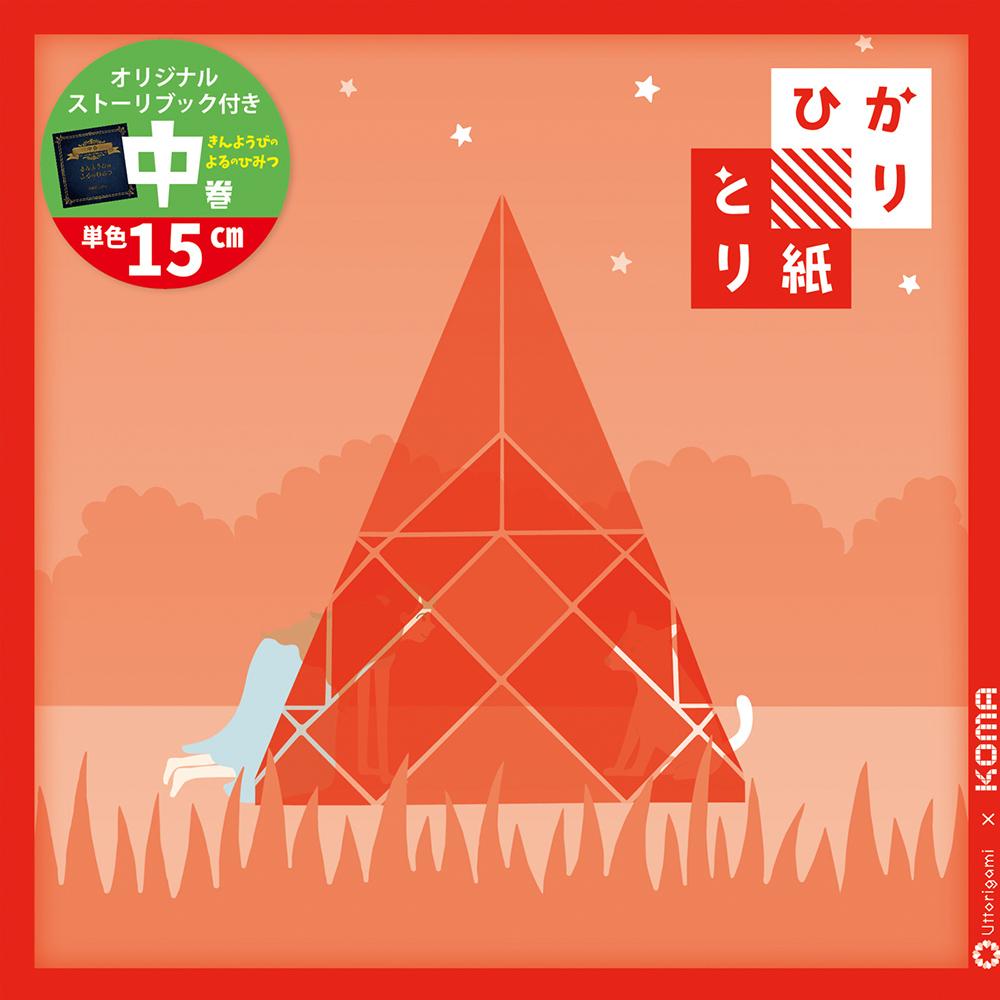Kurasawa Light-Catching Paper, Solid Color, Red, 150mm Square, 50 Sheets, Made in Japan P0202-1