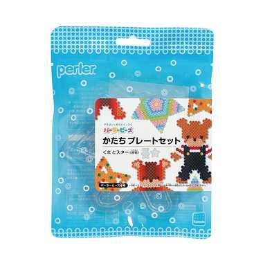 Kawada Parler Beads Shape Plate Set: Bear and Star (Transparent) For ages 5 and up Iron-on Beads Toy Hobby 80-30031