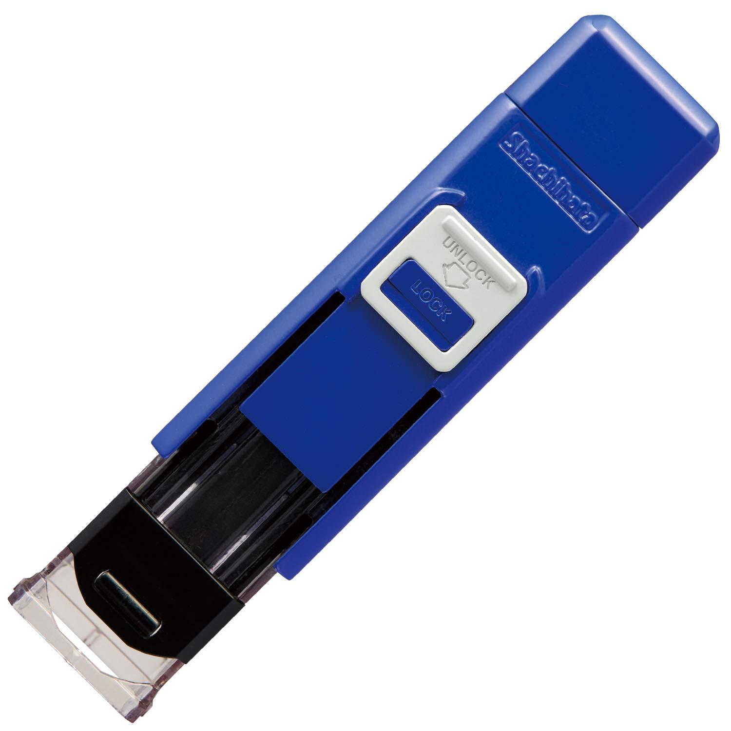 Shachihata One-Touch Seal Holder Hanko Benri Blue 2.29×2.43×10.46cm CPHN-A1
