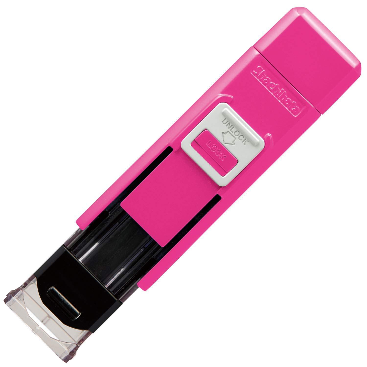 Shachihata One-Touch Seal Holder Hanko Benri Pink 2.29×2.43×10.46cm CPHN-A2