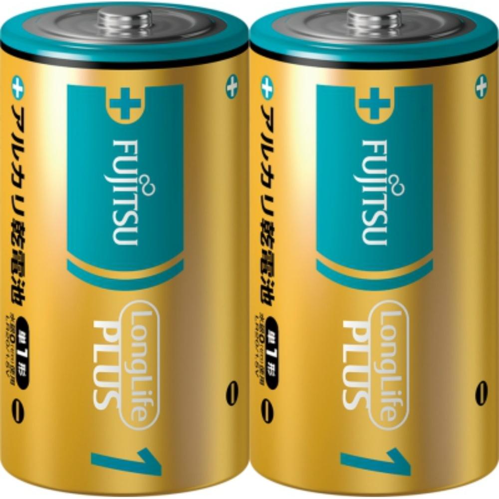FDK Alkaline Dry Cell Batteries Long Life Plus Size D (2-Pack)