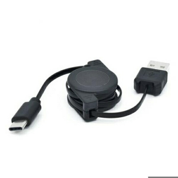Japan Trust Technology 2.0A Fast Charging Type-C Retractable Cable (Black) JSC-007BK