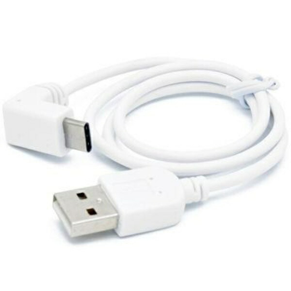 Japan Trust Technology 3.0A Fast Charging/Communication Compatible Vertical L-Shaped Type-C Cable White JSC-008WH