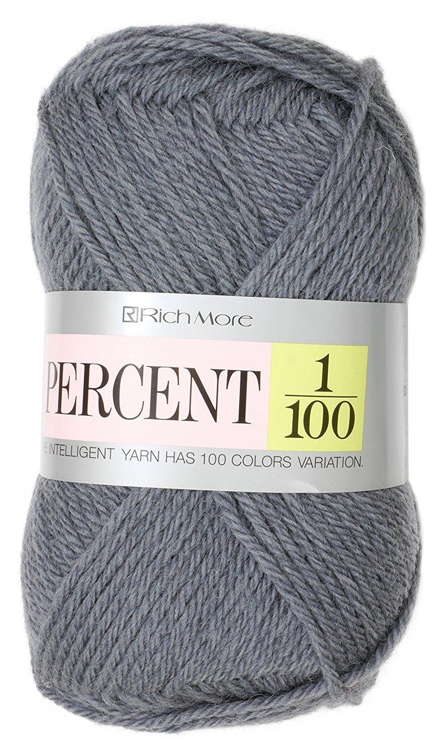 Richmore Percent Yarn, Medium Weight, Col. 122 Gray Family, 40g (approx. 120m), 017