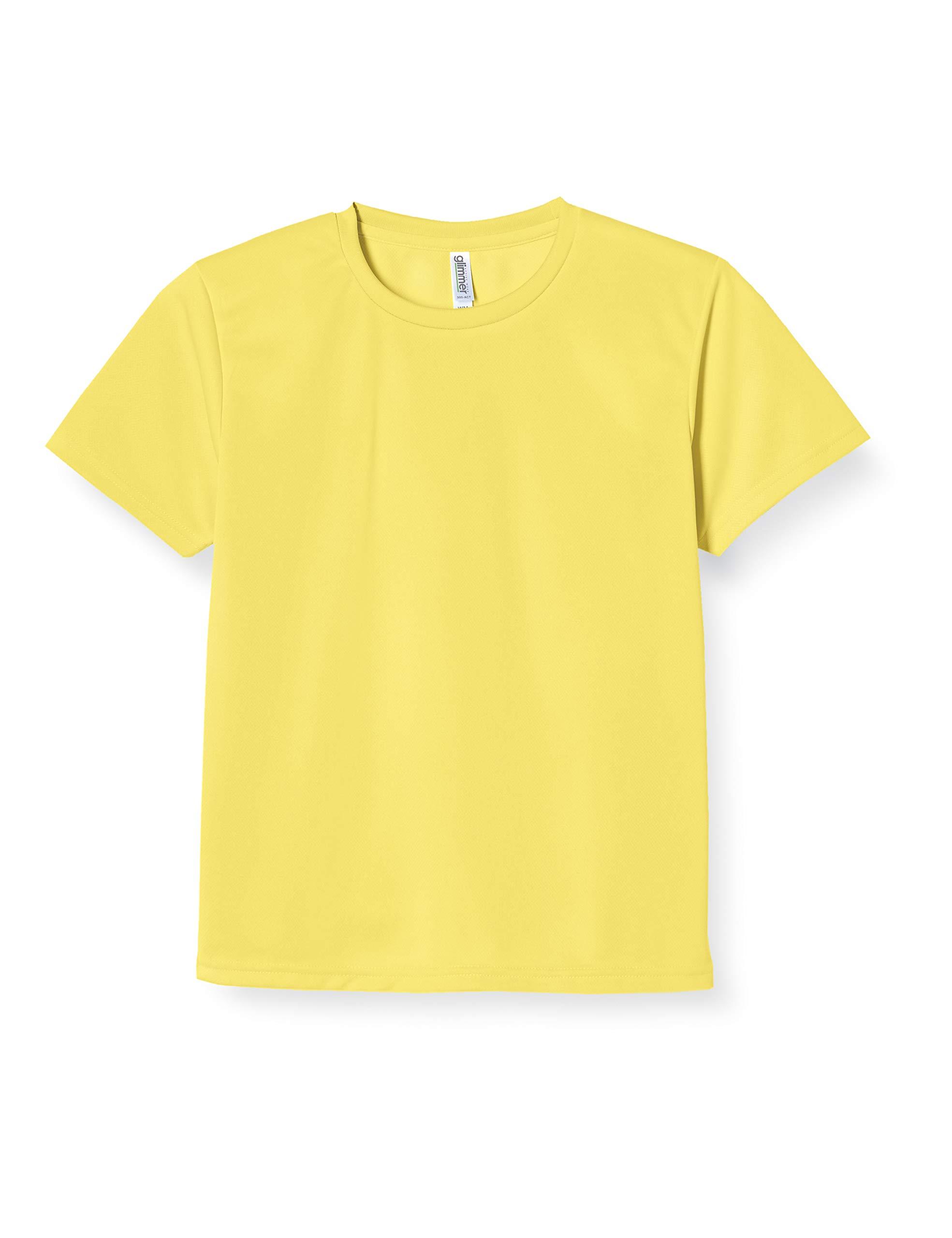 [Glimmer] Short-Sleeve 4.4oz Dry T-Shirt (Crew Neck) 00300-ACT_K Kids Yellow 130cm (Equivalent to Japanese Size 130)