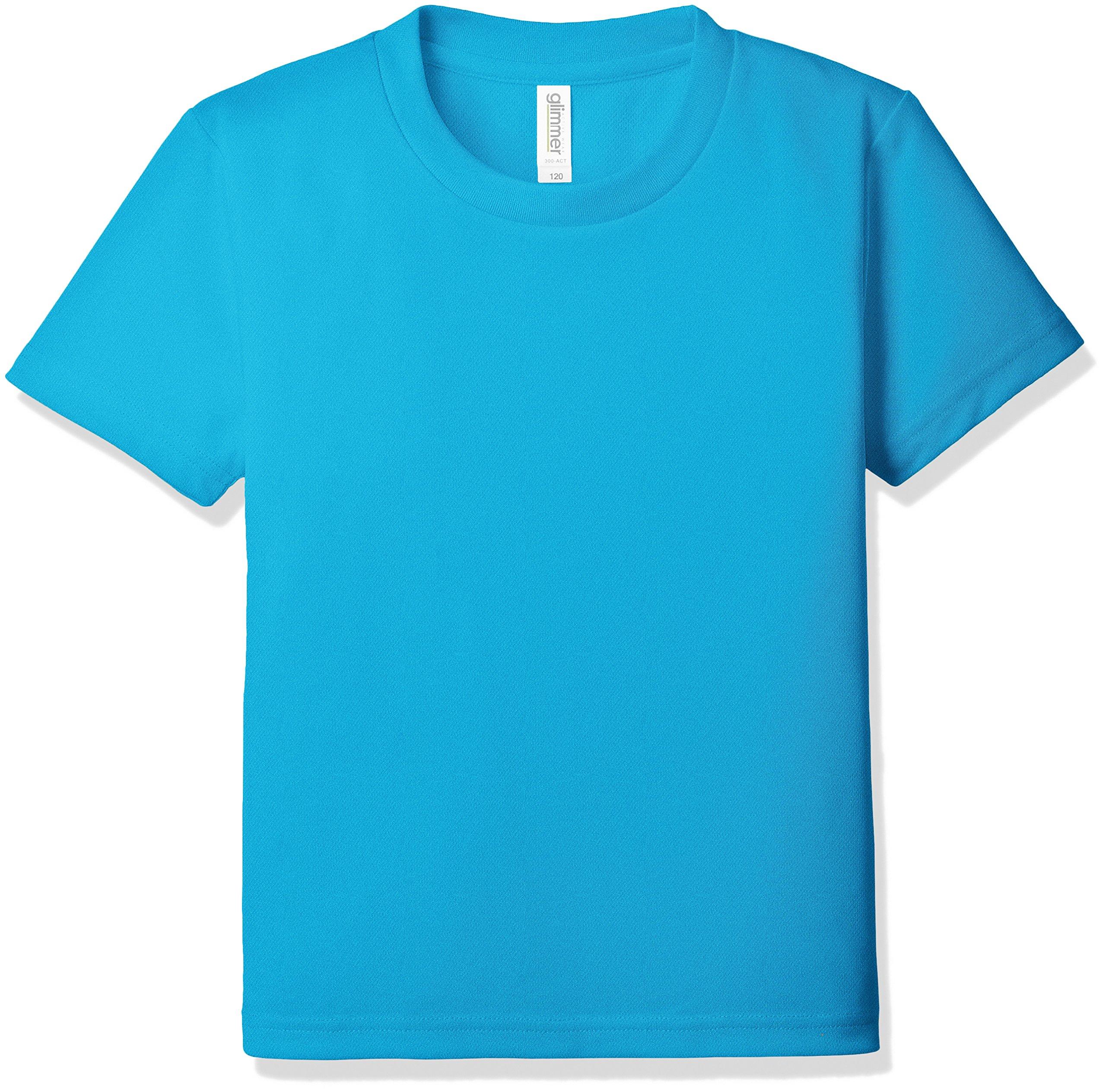 [Glimmer] Short-Sleeve 4.4oz Dry T-Shirt (Crew Neck) 00300-ACT_K Kids Turquoise 140cm (Equivalent to Japanese Size 140)
