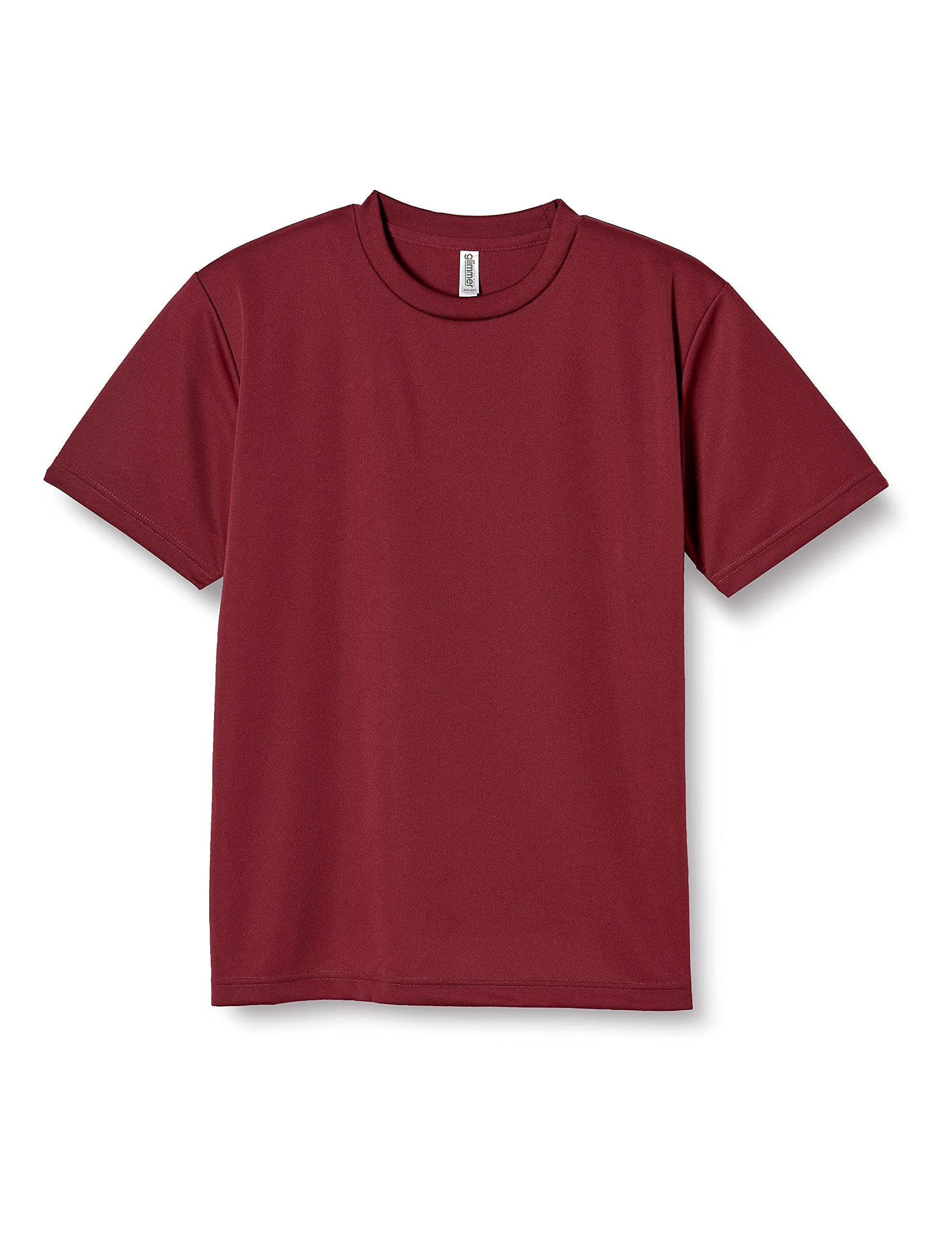 [Glimmer] Short-Sleeve 4.4oz Dry T-Shirt (Crew Neck) 00300-ACT_K Kids Burgundy 130cm (Equivalent to Japanese Size 130)