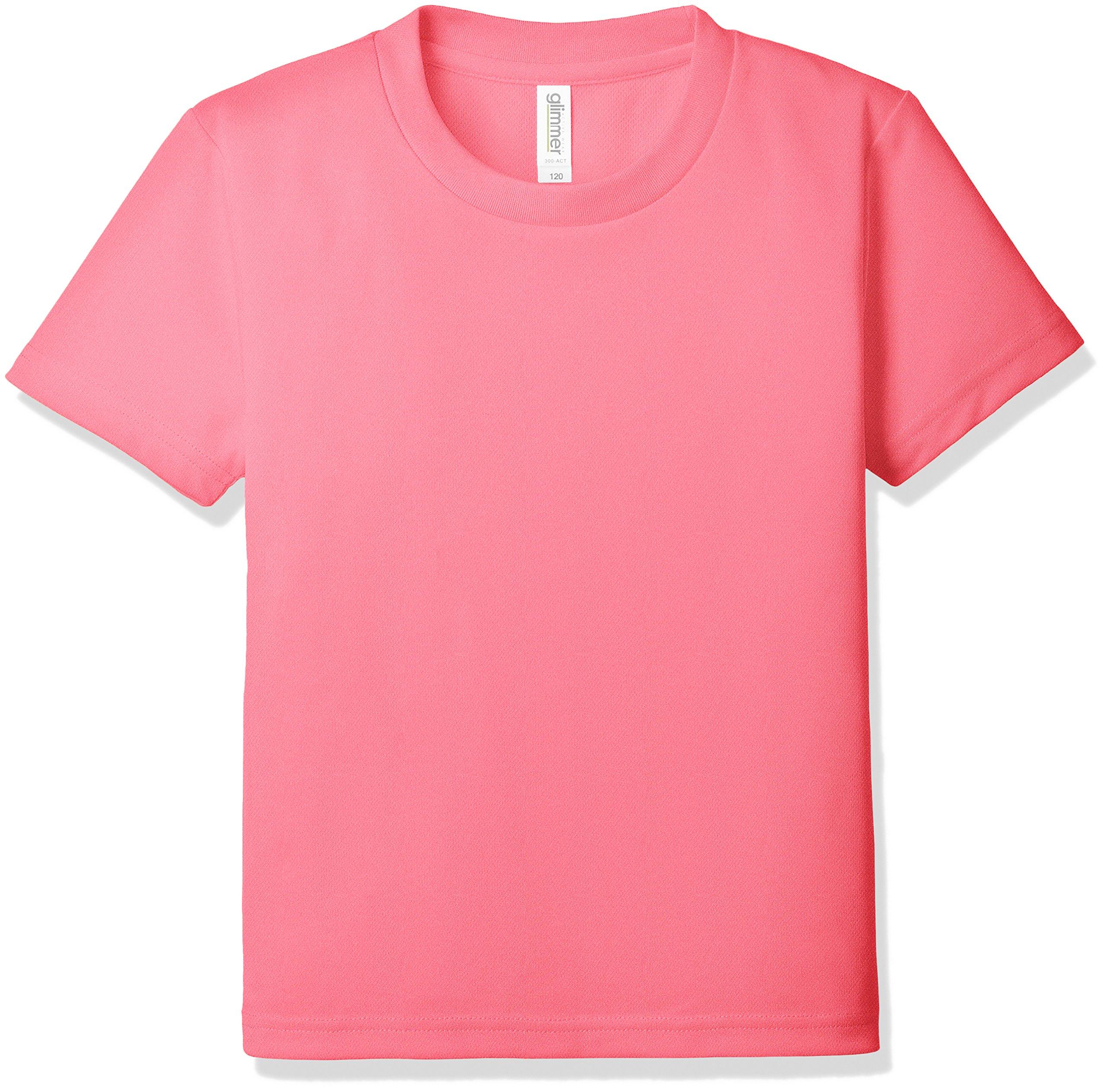 [Glimmer] Short-Sleeve 4.4oz Dry T-Shirt (Crew Neck) 00300-ACT_K Kids Fluorescent Pink 120cm (Equivalent to Japanese Size 120)