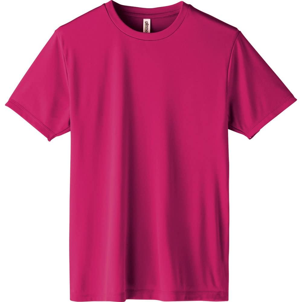 [Glimmer] Short Sleeve 3.5 oz Interlock Dry T-Shirt 00350-AIT_K Kids Hot Pink 120cm