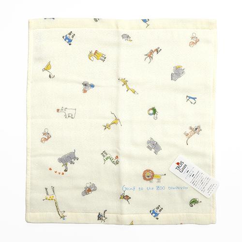 Imabari Towel CONTEX Trois Gauze Guest Towel Zoo (Yellow)