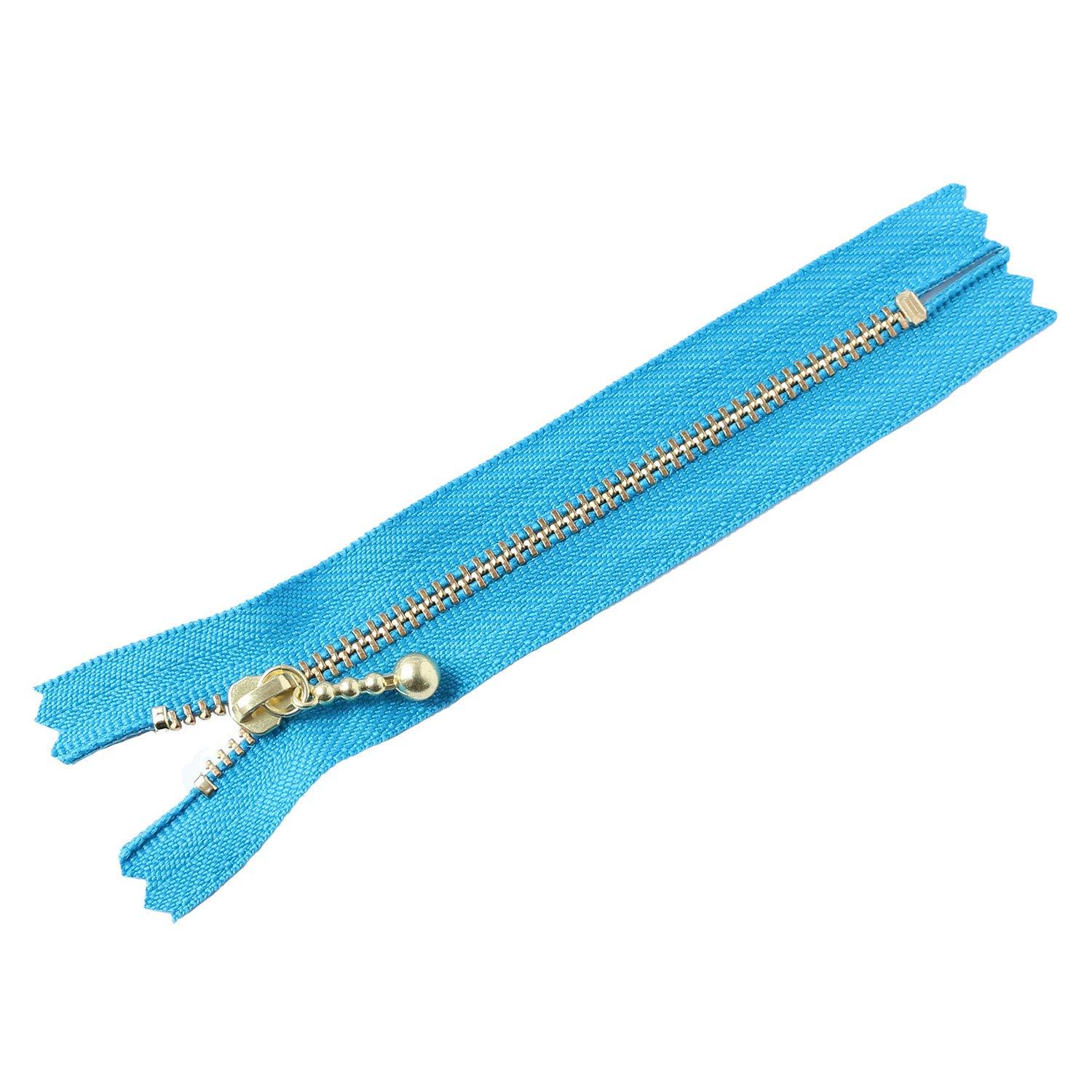 Y.K.K. Gold-Plated Zipper with Grommets, 12cm, 10 Pieces, Cobalt Blue, 3G12-549