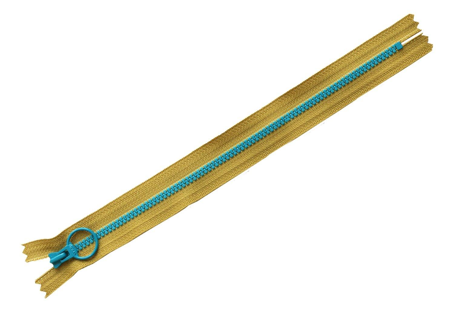 Y.K.K. Combi Fastener Khaki x Blue Green 25cm 5-Pack 3VSC25-297