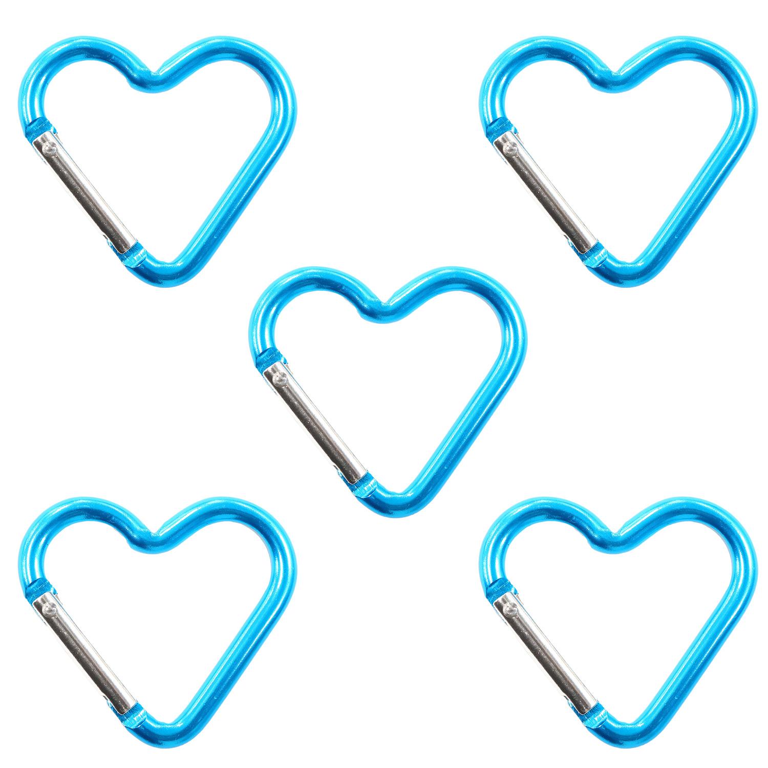 Nippon Chuko Aluminum Carabiner Heart Approx. 44×43mm 5-Piece Set Light Blue KEK2-LB-5