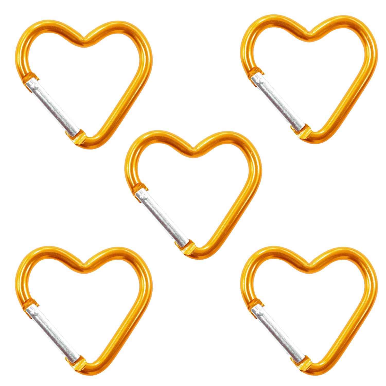 Nippon Chuko Aluminum Carabiner Heart Approx. 44×43mm 5-Piece Pack Orange KEK2-OR-5