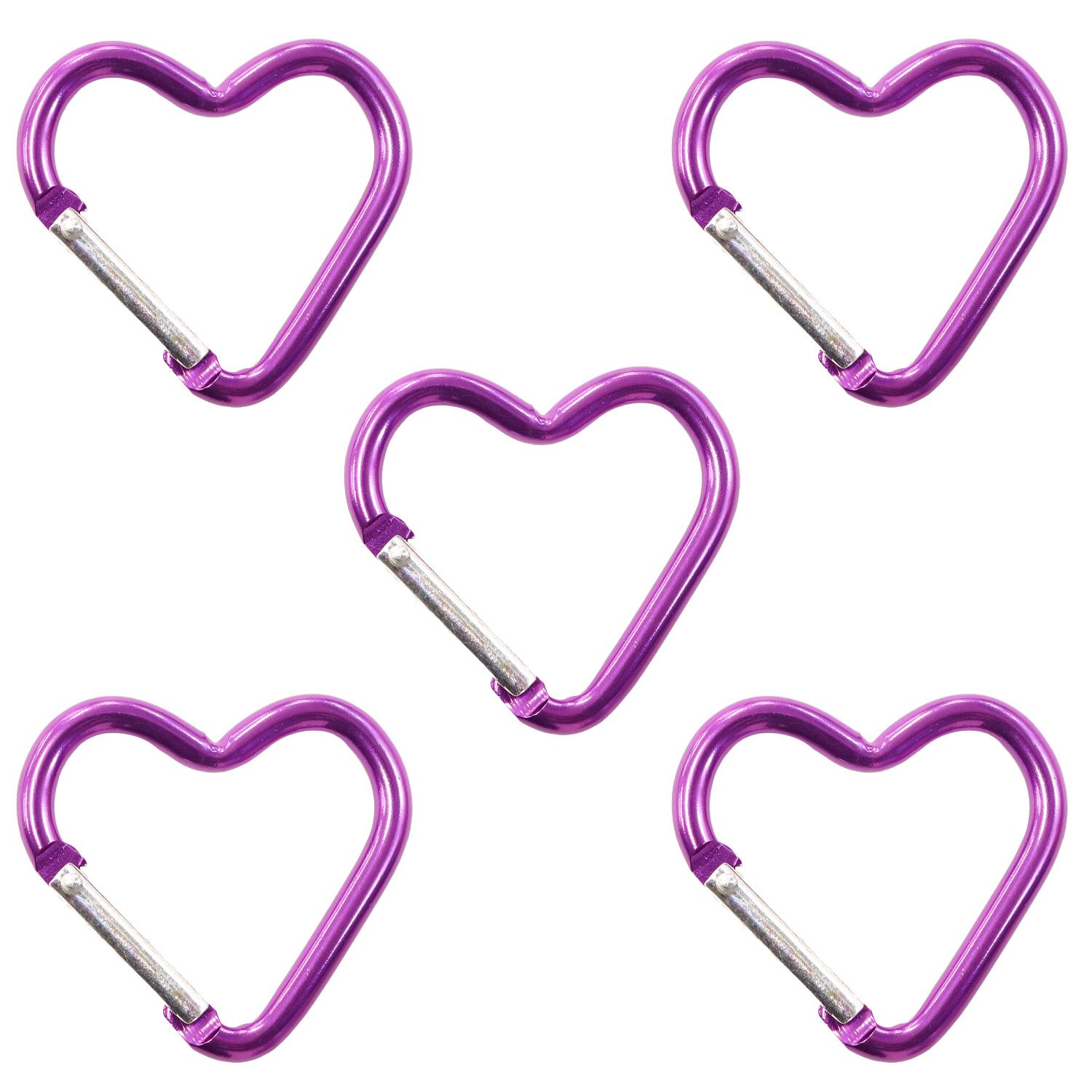 Nippon Chuko Aluminum Carabiner Heart Approx. 44×43mm 5-Piece Set Lavender KEK2-LV-5