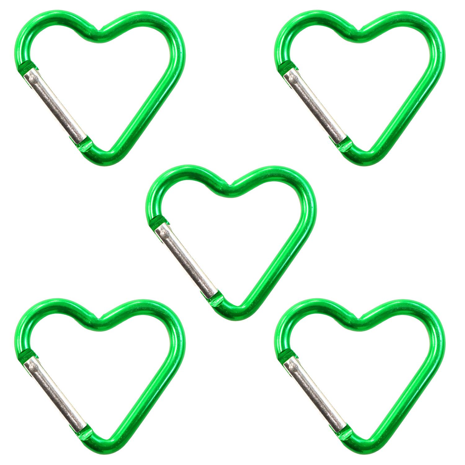 Nippon Chuko Aluminum Carabiner Heart Approx. 44 x 43mm 5-Piece Set Yellow Green KEK2-GR-5