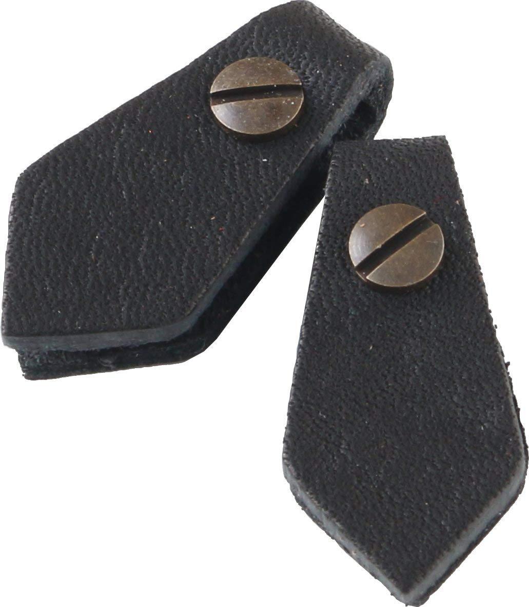 Nippon Chuko NBK Genuine Leather Zipper Pull Parts Pentagon Shape Screw-On Rivet Attachment Approx. 15mm x 30mm Black LSP-B