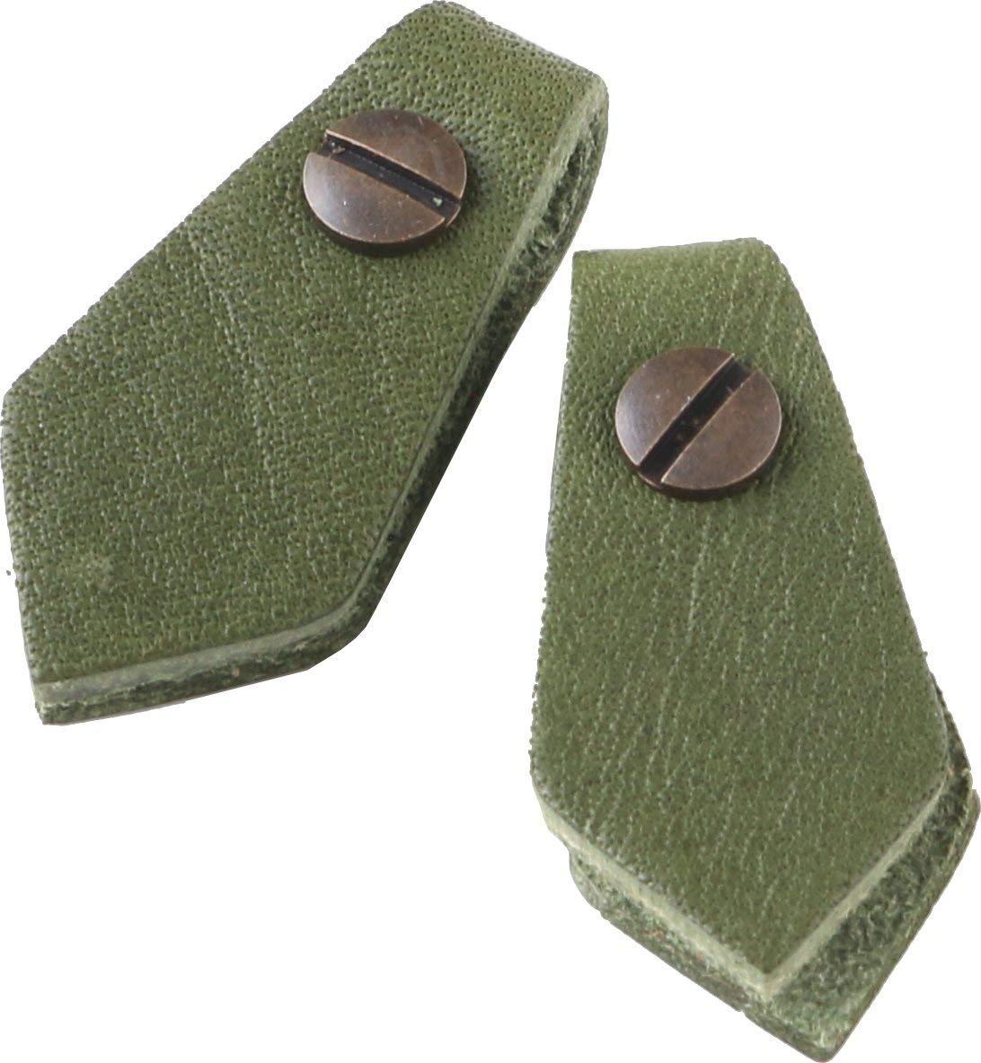 Nippon Chuko NBK Genuine Leather Zipper Pull Parts Pentagon Shape Screw-On Rivets Approx. 15mm x 30mm Green LSP-G