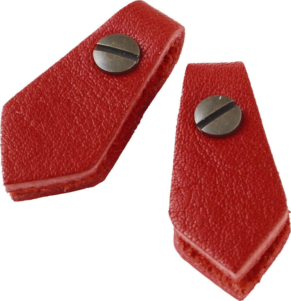 Nippon Chuko NBK Genuine Leather Zipper Pull Parts Pentagon Shape Screw-On Rivet Attachment Approx. 15mm x 30mm Red LSP-R