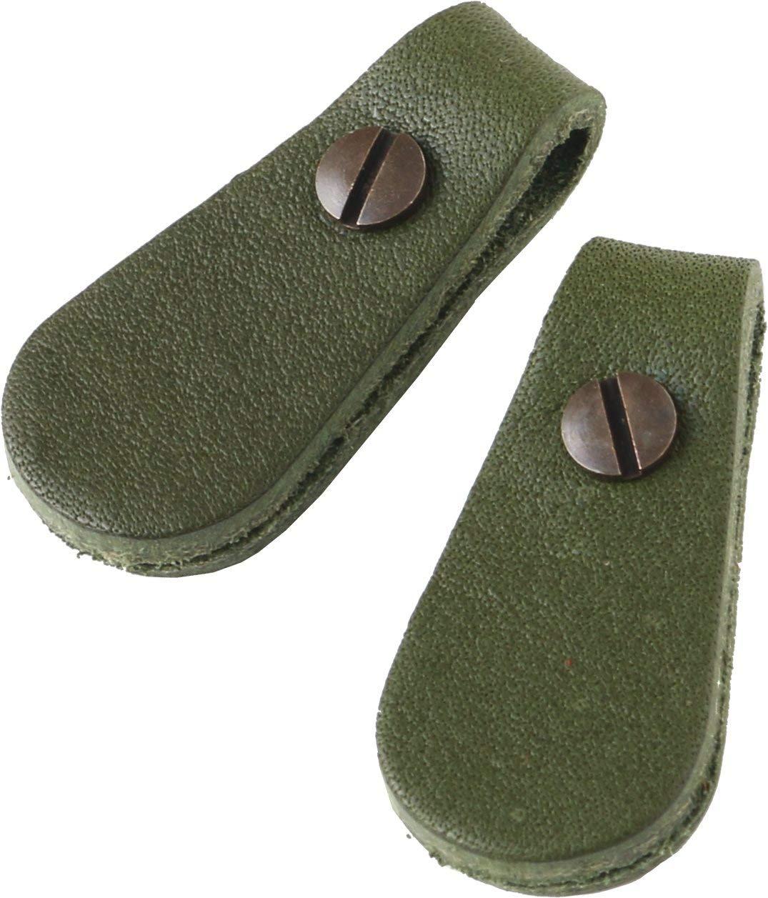 Nippon Chuko NBK Genuine Leather Zipper Pull Parts Circle Type Screw-On Rivet Approx. 17mm x 35mm Green LSC-G