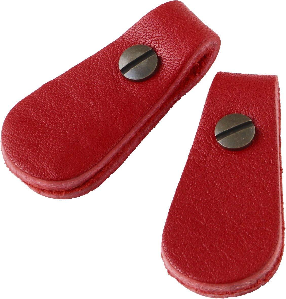 Nippon Chuko NBK Genuine Leather Zipper Pull Parts Circle Type Screw-On Rivet Attachment Approx. 17mm x 35mm Red LSC-R