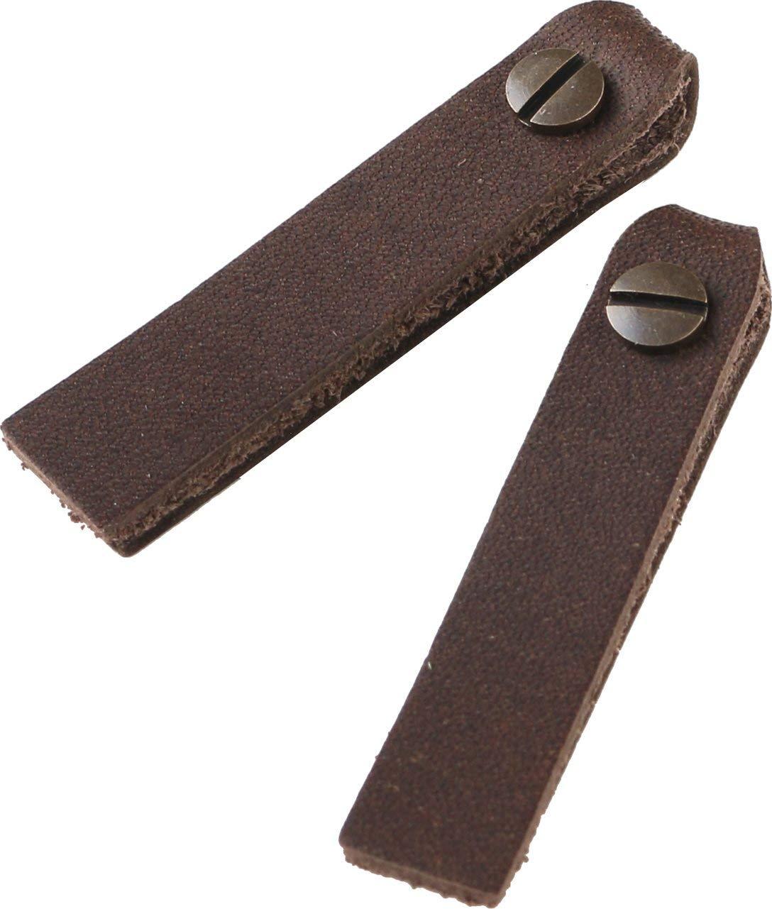Nippon Chuko NBK Genuine Leather Zipper Pull Parts Square Type Screw-On Rivet Attachment Approx. 10mm x 48mm Dark Brown LSS-DC
