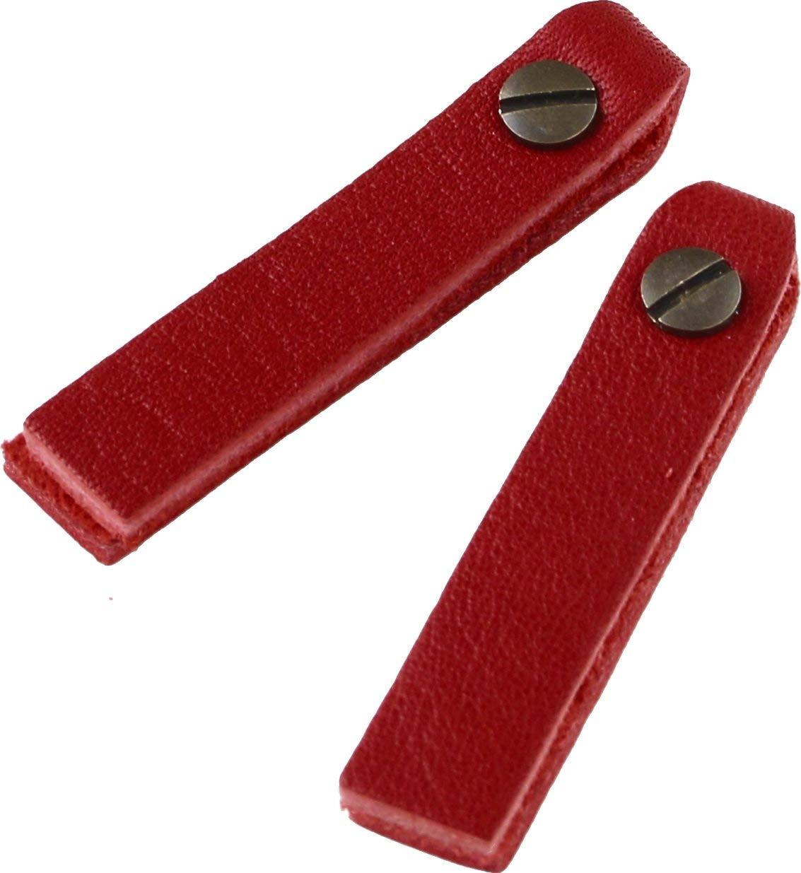 Nippon Chuko NBK Genuine Leather Zipper Pull Parts Square Type Screw-On Rivet Attachment Approx. 10mm x 48mm Red LSS-R