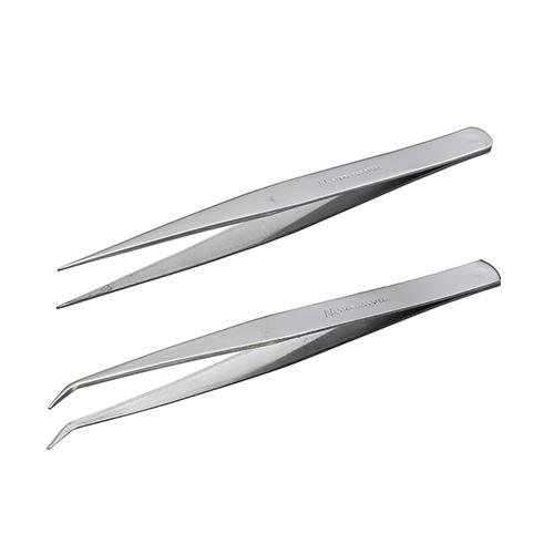 Annex Tool Tweezers Stainless Steel 2-Piece Set Straight/Sharp Curved/Sharp Total Length 150mm EA595GC-11S