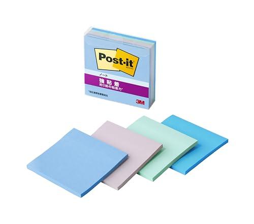 Post-it Notes, Strong Adhesive, Multi-Color 2, 75×75mm, 45 Sheets, 4 Colors (1 Pad Each), Clear Case, 654SS-MC-2