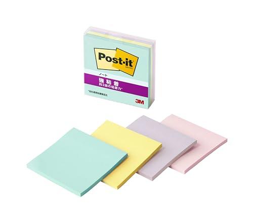 Post-it Notes, Strong Adhesive, Notebook, Multi-Color 5, 75×75mm, 45 Sheets, 4 Colors, 1 Pad Each, Clear Case, 654SS-MC-5