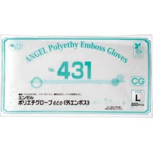 Sunflower Polyethylene Gloves eco Embossed L Clear No.431-LC 1 bag (200 sheets)