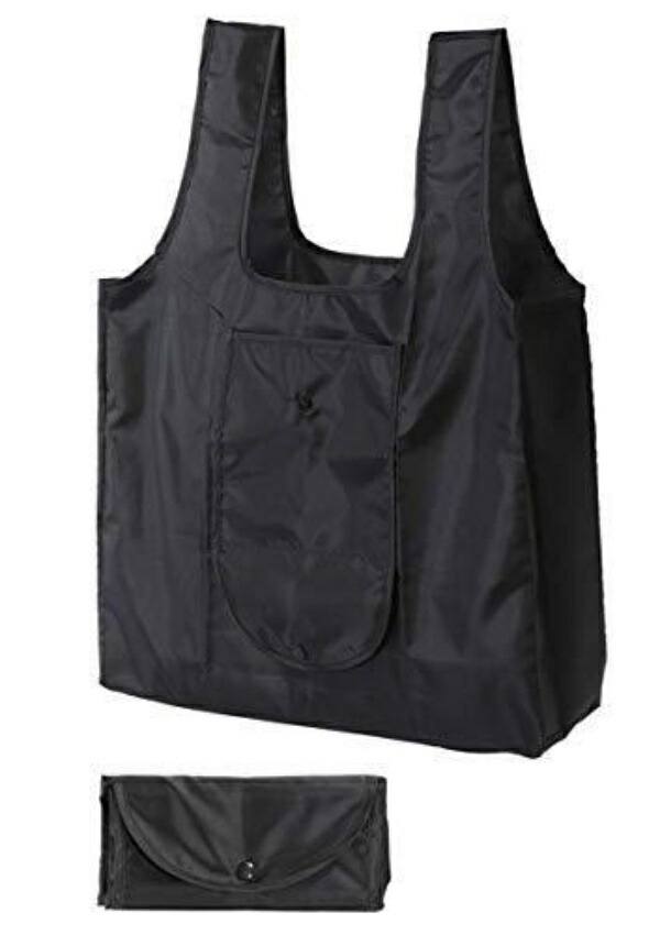 Basic Standard Eco Bag - Foldable, Compact Storage, L Size, Super Shopping Bag, Stylish, Black