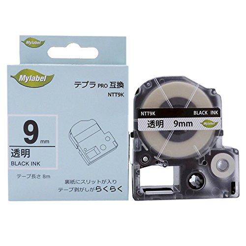 mylabel King Jim Compatible Tape Cartridge for Tepla Pro (Transparent, 9mm Width, 8m Length)