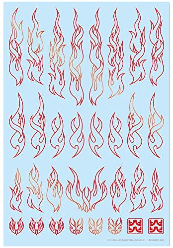 Haikyuu Parts Fire Tribal Decal Outline Metallic Red 1 Sheet Plastic Model Decal FTOL-MTRED