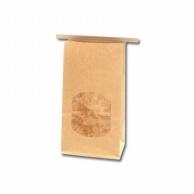 Shimojima Heiko Paper Bag with Window, Square Bottom, Wire Handle, Unbleached Plain, Full Lamination, Width 90 x Height 170 x Gusset 60mm, 10 Sheets, Brown