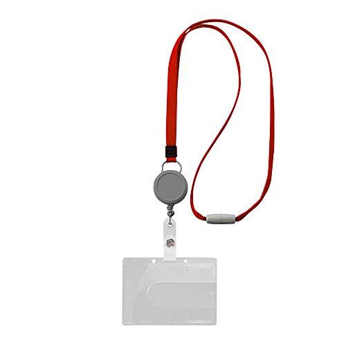 Lion Office Supplies Name Tag with Hard Reel for Hanging ID Cards N-200SR-R Red