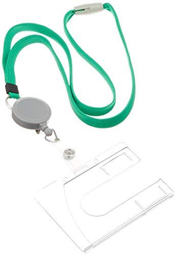 Lion Office Supplies Name Tag with Hard Reel for Hanging ID Cards N-200SR-G Green