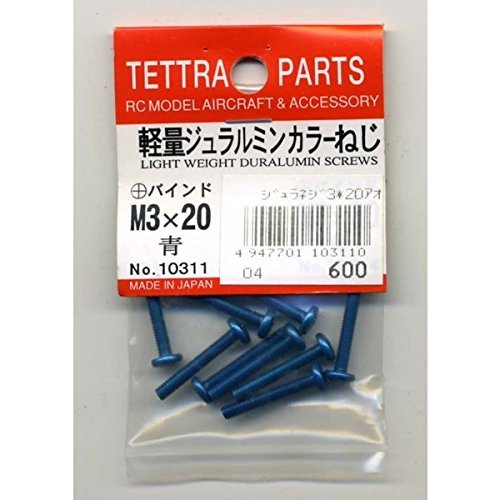 Tetra Lightweight Duralumin Color Screw M3×20 Blue Toy