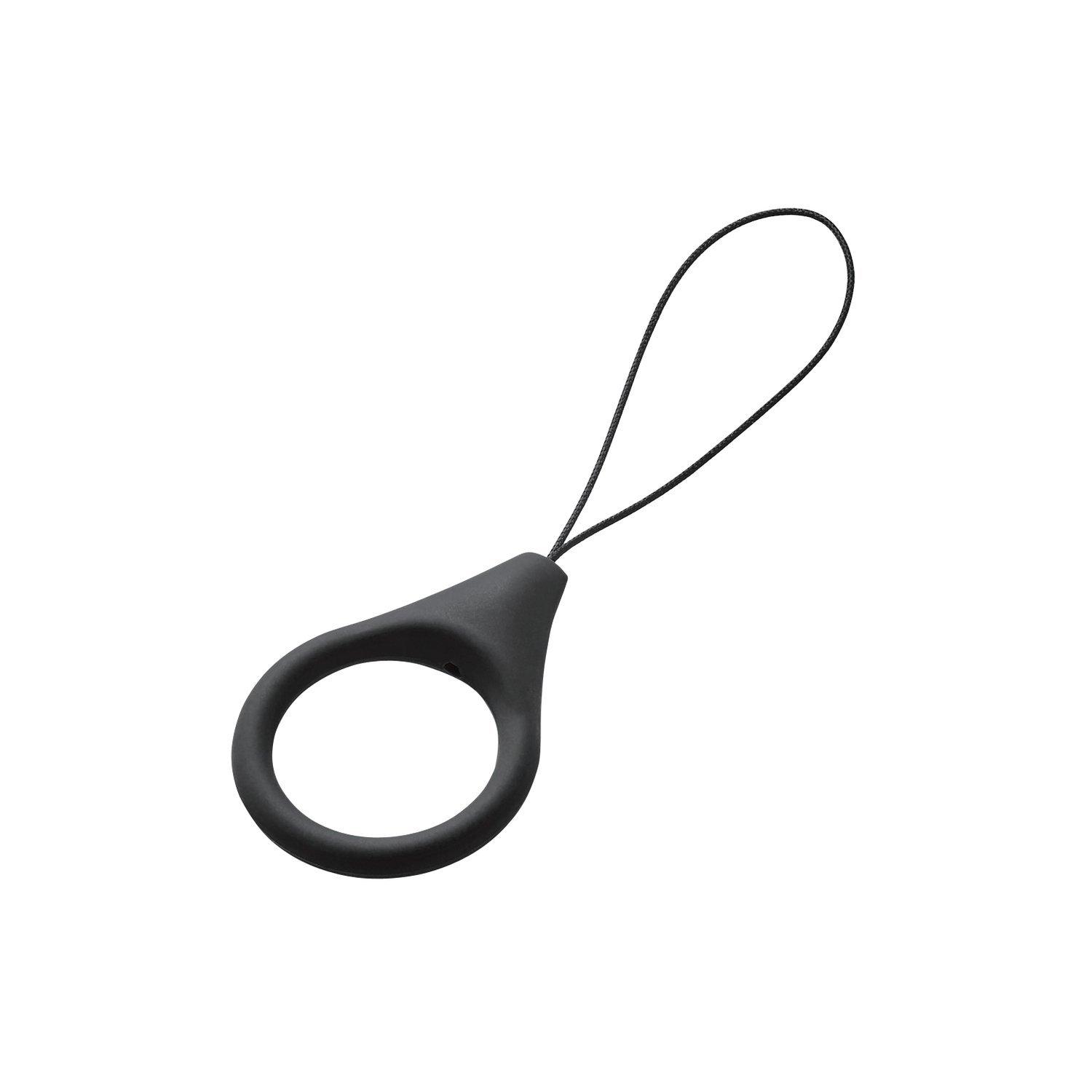 ELECOM Strap Ring Strap for Mobile Phones/Smartphones L Size Inner Diameter 22mm [Silicone Material Prevents Finger Slippage] Black P-STF01LBK
