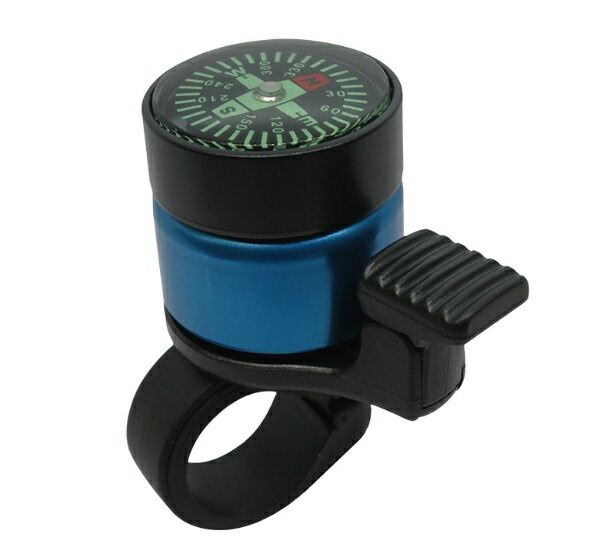 Tokyo Bell (Bicycle) Bicycle Bell (Mini Compass Bell) An adventure bell with a built-in compass?! (Anodized Blue)