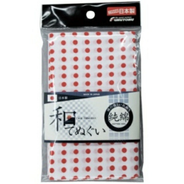 Fukutoku Industries Japanese Hand Towel Mame Shibori 1913 Red 90cm 1 Piece 662-3984