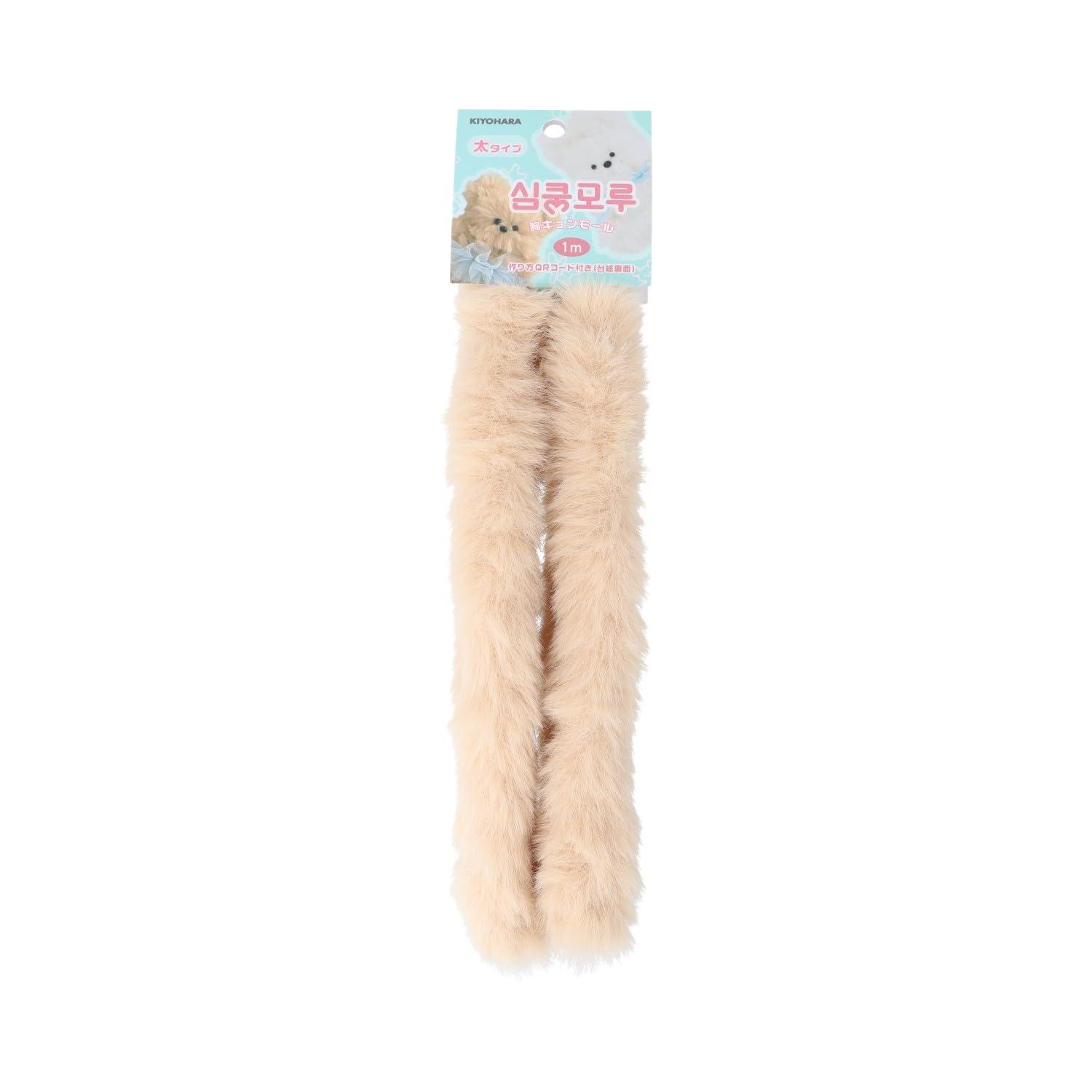 KIYOHARA Heart-Fluttering Mall Mall Fluffy Thick Type Width 35mm × 1m Roll BE Beige Includes Instructions QR Code MUCM-05